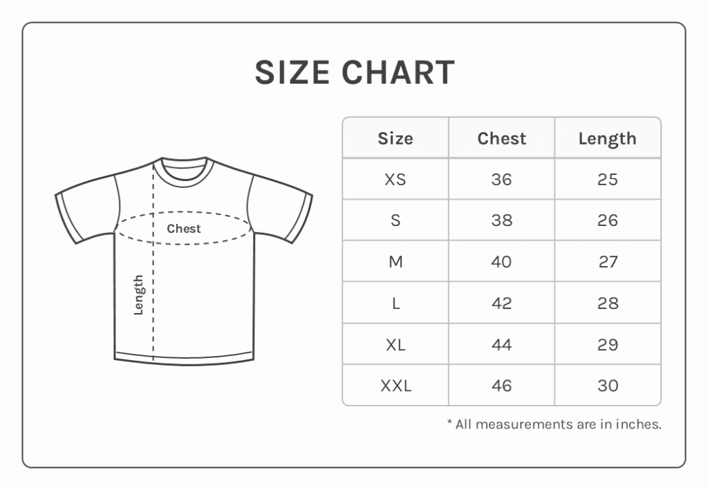 size chart - tee